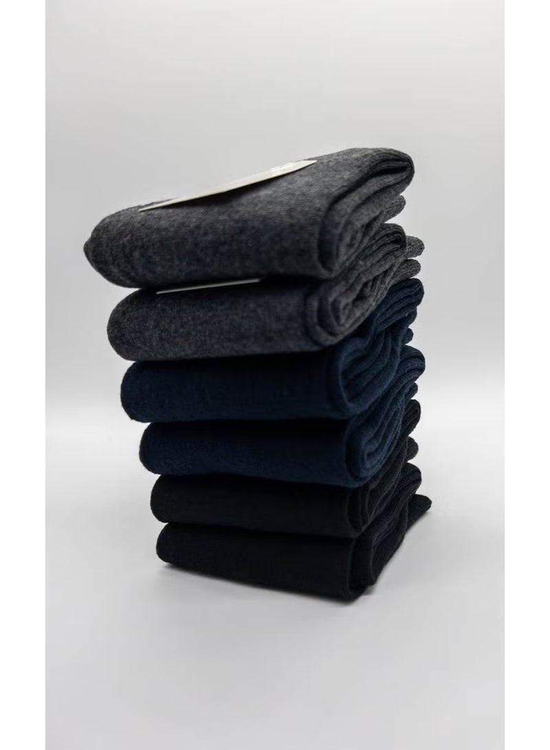Ciho Socks Men's Cotton 6 Pairs Solid Colors Socket Socks - Image 4